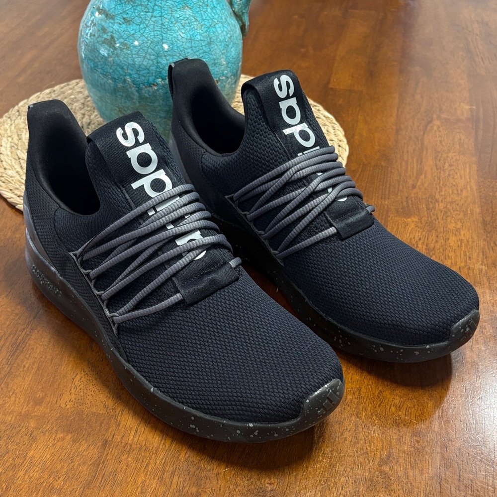 adidas Men’s Black Knit Low-Top Sneakers with Gray Laces